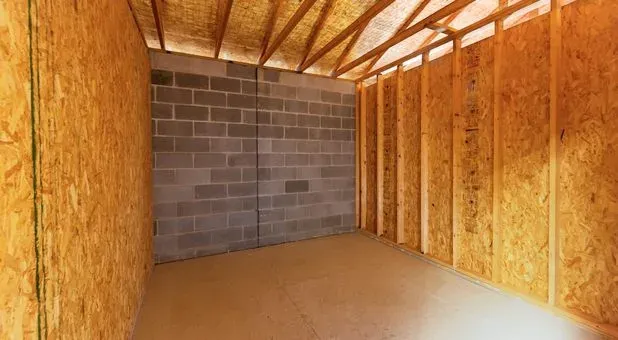 Spacious large storage unit interior.